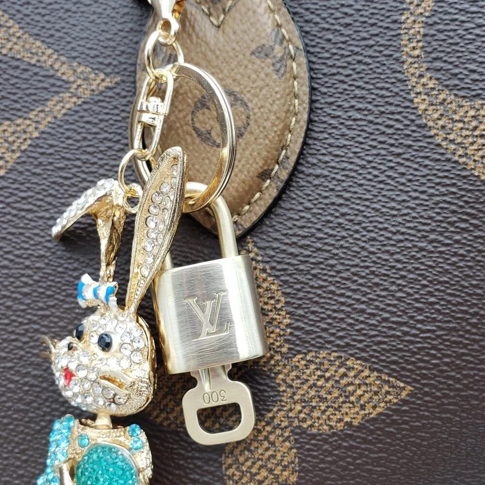 Authentic Louis Vuitton Lock & Key with unbranded Bunny Bagcharm